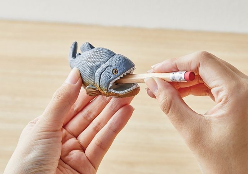 日本Magnets疗愈系列 食人鱼造型削笔器/削铅笔机 - 其他 - 树脂 灰色