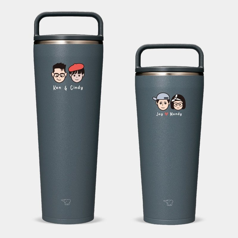 【定制化礼物】礼物 Q版头像 名字 720ml 象印吊环随行杯 PU009 - 保温瓶/保温杯 - 不锈钢 灰色