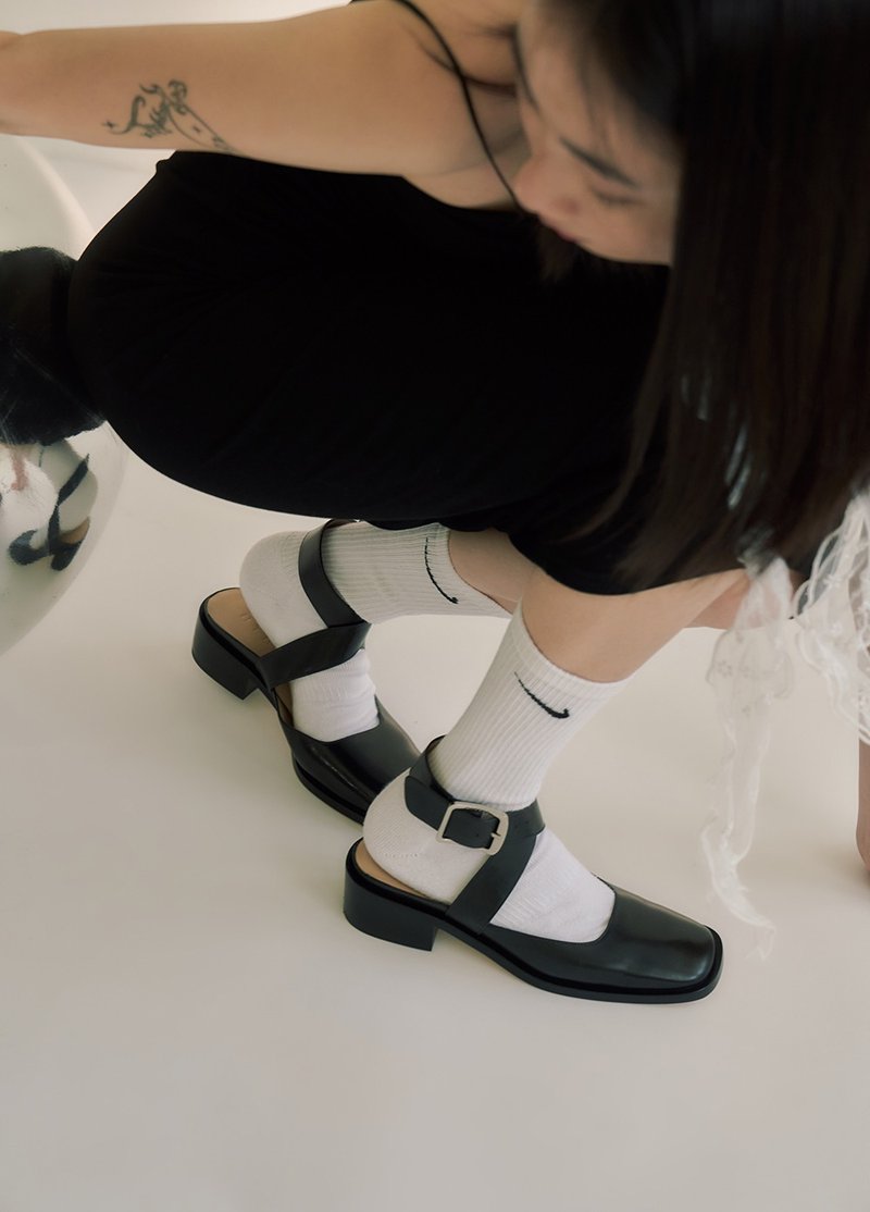 Re 35 绕带裸跟鞋 - 黑 - 其他女款皮鞋 - 真皮 黑色