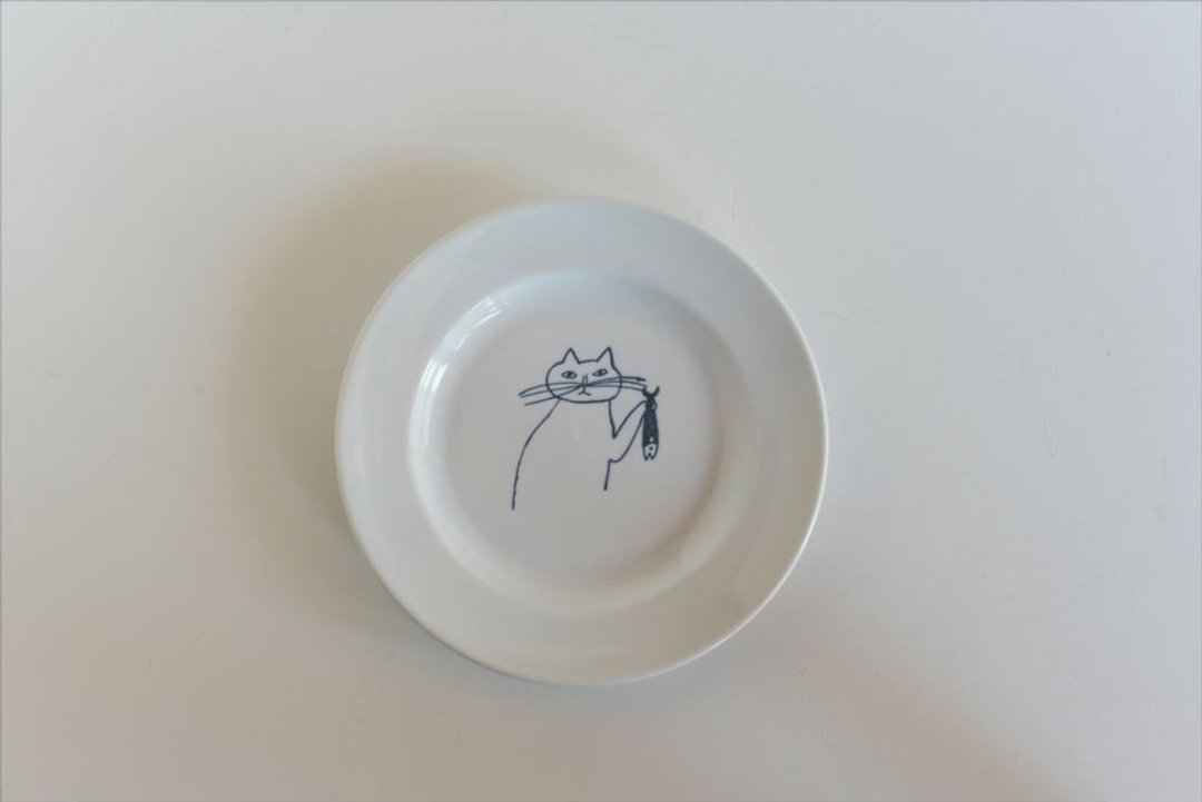 【仓敷意匠】中西直子 虎斑猫BonBon 小圆瓷盘 99225-01 - 盘子/餐盘/盘架 - 瓷 