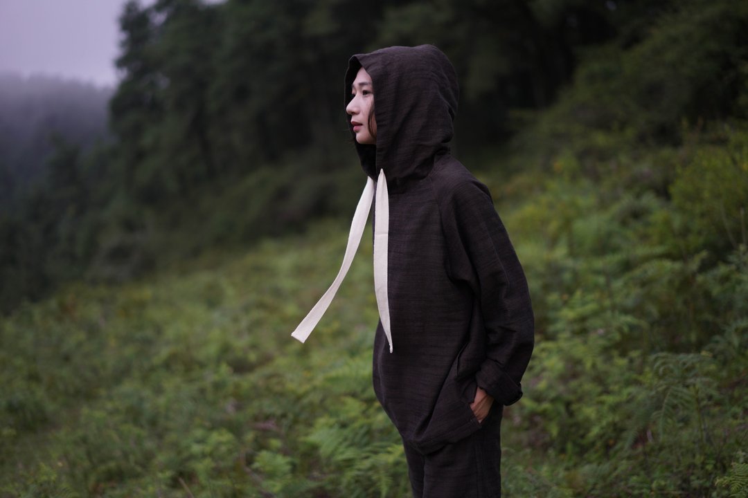 亚麻兜帽卫衣 - 中性连帽卫衣/T 恤 - 棉 