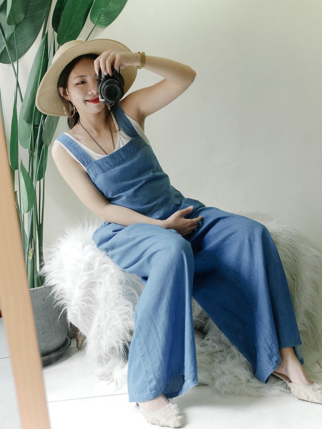 the emporium浅海蓝青涩宽宽 古董棉质连身长裤 vintage overalls - 背带裤/连体裤 - 棉 蓝色