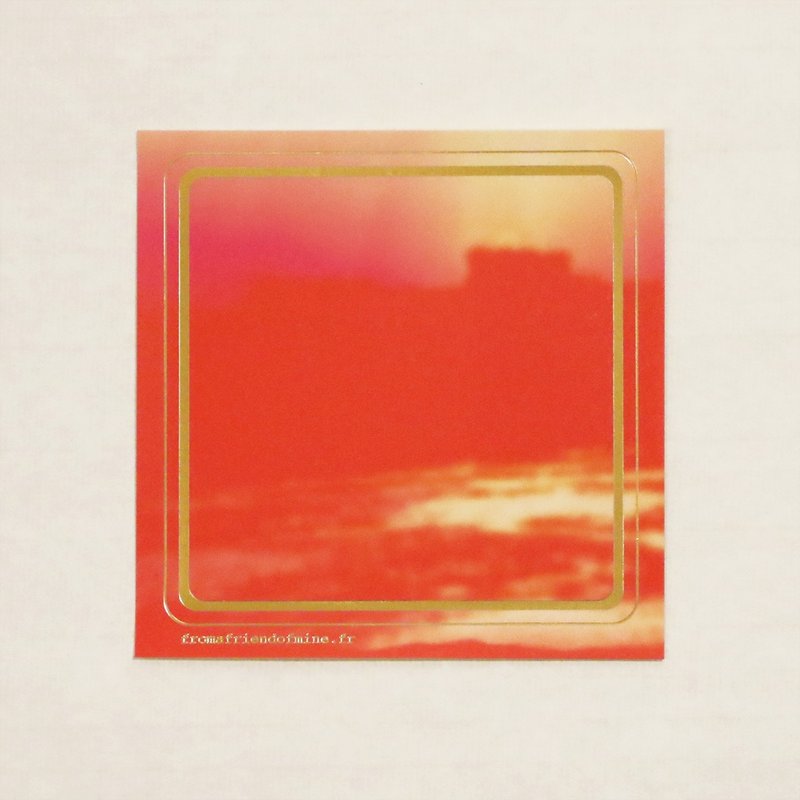 朱红色时尚印花贴纸 方形烫金版 - 贴纸 - 纸 红色