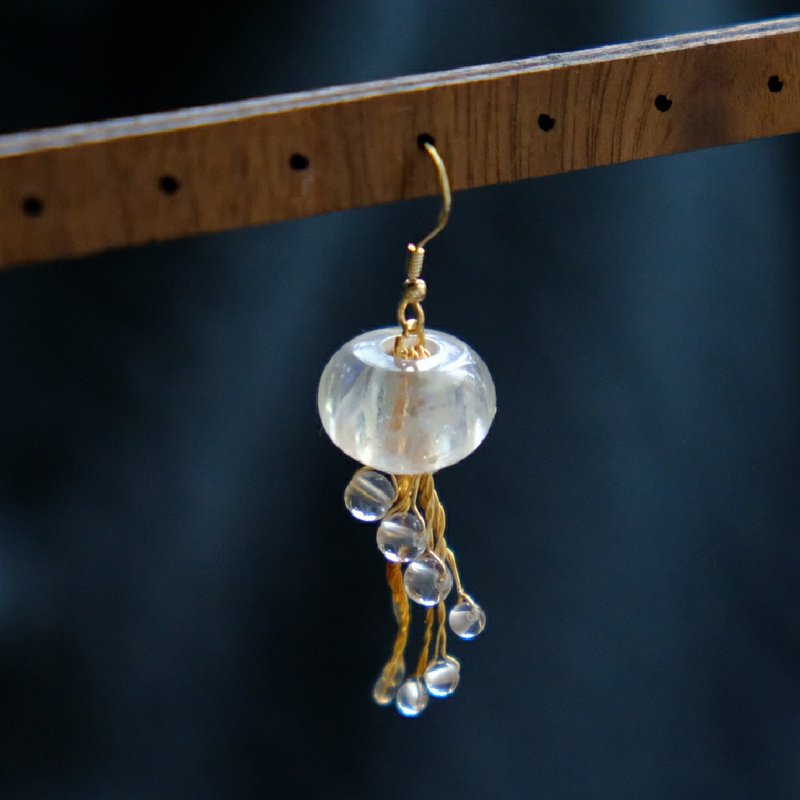 【宝石クラゲ】Crystal Jellyfish Ear Rings by ETPLANT - 耳环/耳夹 - 水晶 透明