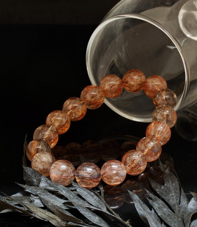 乌金超七 12.5mm 手链 ( M. Rutilated Quartz 12.5mm Bracelet ) - 手链/手环 - 水晶 