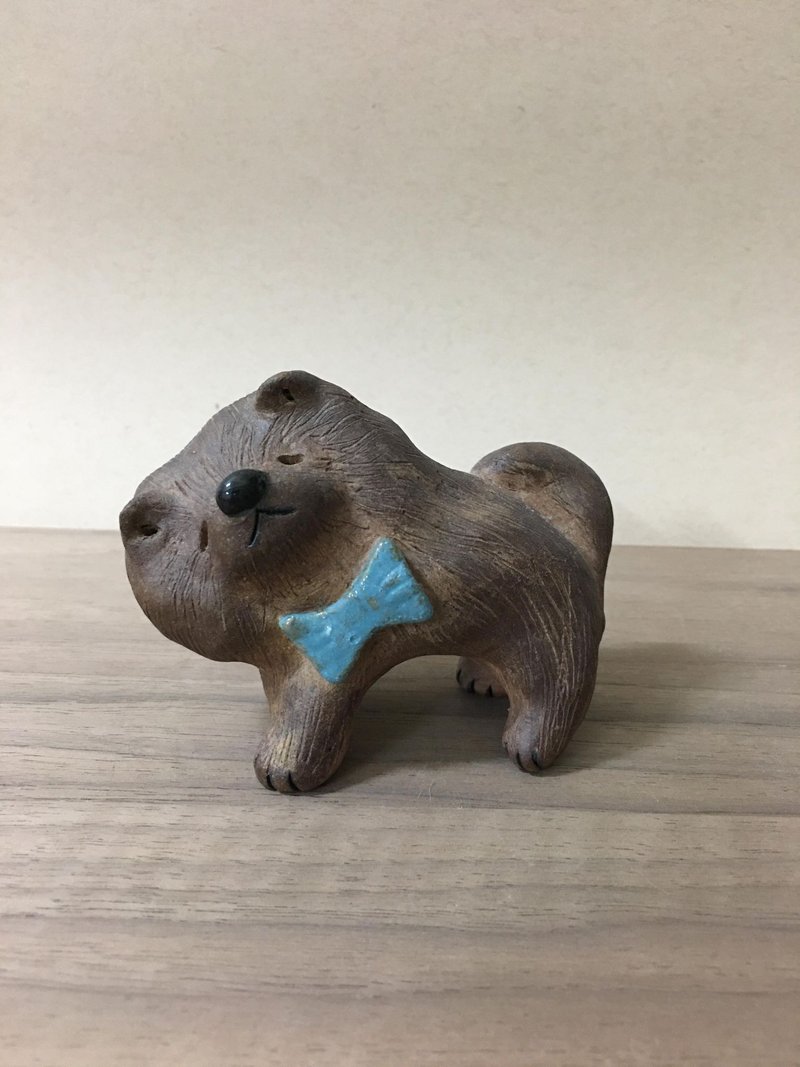 狗狗好朋友系列-咖咖松狮犬 - 花瓶/陶器 - 陶 多色
