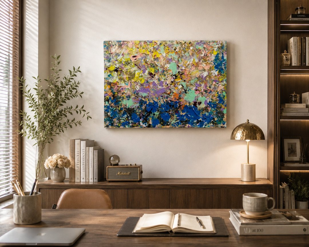 【复古情调的花蕊】花卉抽象挂画 - 30×40 压克力原作 - 海报/装饰画/版画 - 棉 