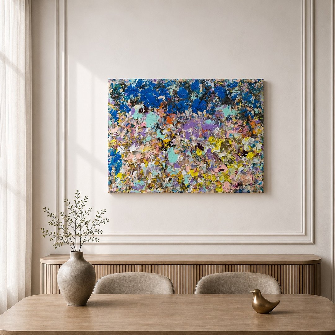 【复古情调的花蕊】花卉抽象挂画 - 30×40 压克力原作 - 海报/装饰画/版画 - 棉 