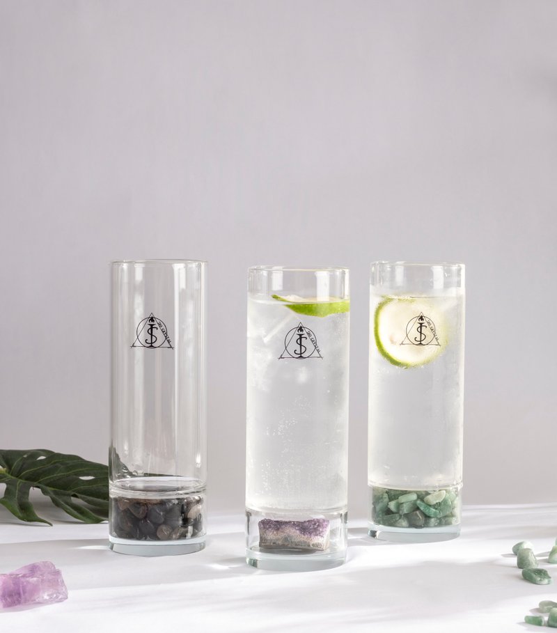 【转运来】【祈愿能量水晶杯】七种水晶可选 礼物 祝福 磁场 开运 - 水瓶/水壶 - 玻璃 多色