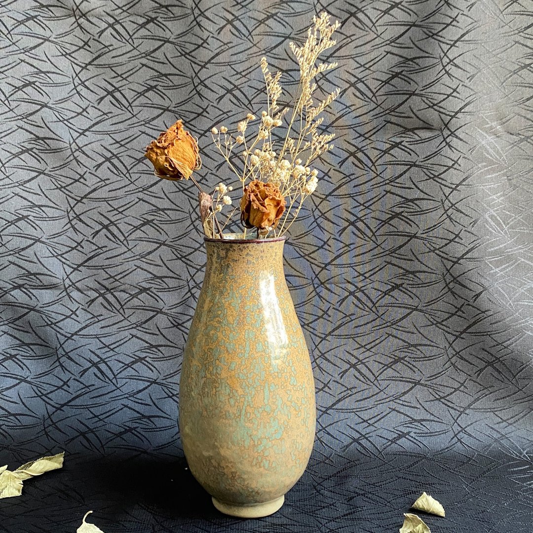 釉名x沙漠幻景x 15cm手工陶瓷花瓶 花器/毕业礼物 - 花瓶/陶器 - 陶 卡其色