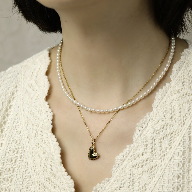 钟爱珍珠项链 天然淡水珍珠 双项链套组 叠戴项链组合 情人节礼物 - 项链 - 珍珠 白色