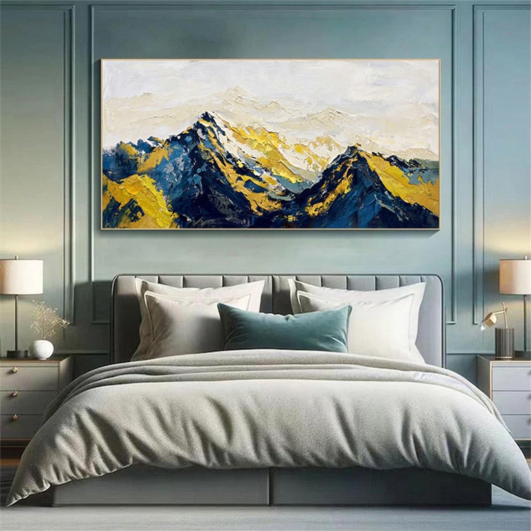 日照金山  油画/抽象/原创商品/装饰画/挂画客厅餐厅手绘肌理质感 - 海报/装饰画/版画 - 亚麻 