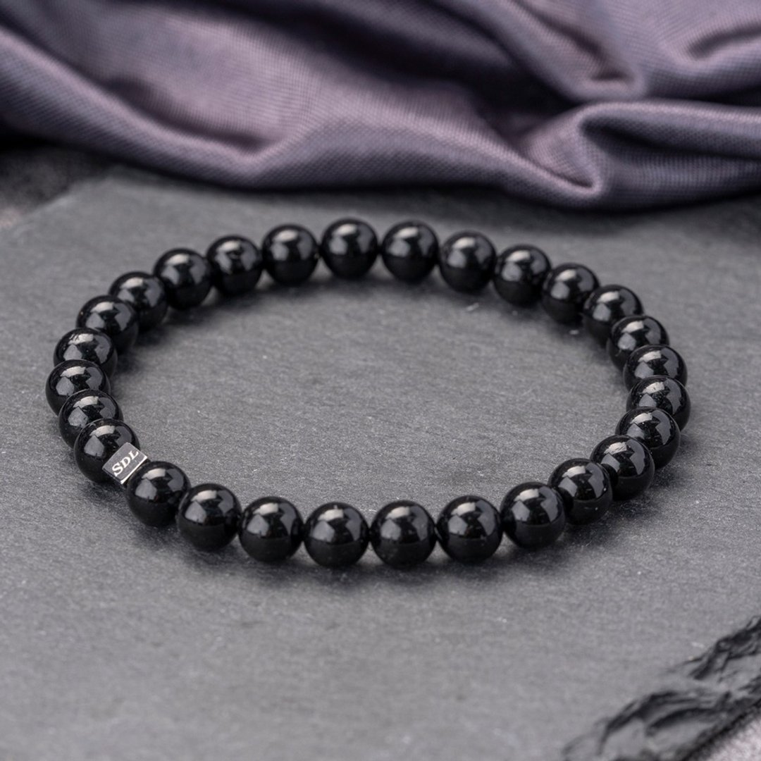 金刚黑发晶 | 天然能量水晶手串 | 6-7mm  D11205 - 手链/手环 - 水晶 黑色