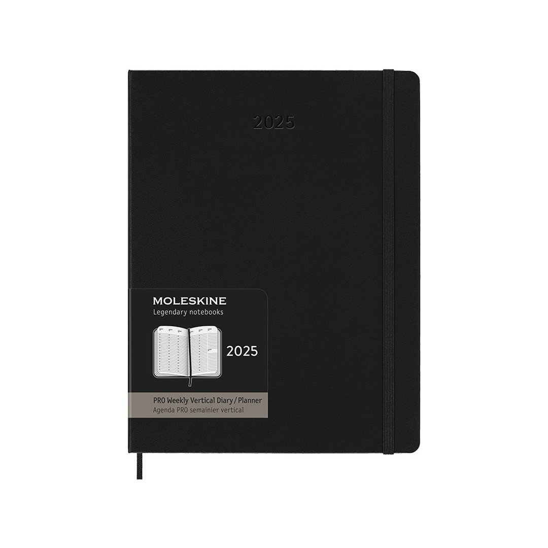 _勿上架_MOLESKINE 2025 Pro 直式周记 12M 硬壳 XL 型 黑 烫金服 - 笔记本/手帐 - 纸 黑色