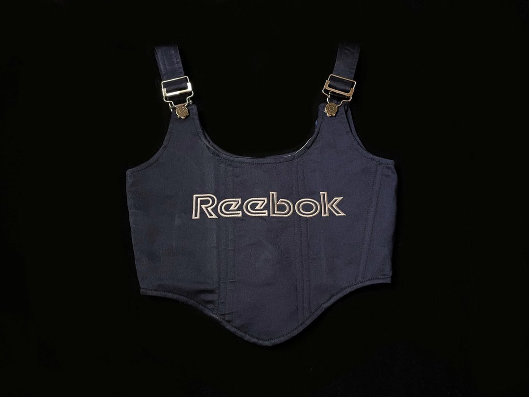REGETHER 古着改制 sportswear 绑带马甲-Reebok - 女装背心 - 棉．麻 蓝色