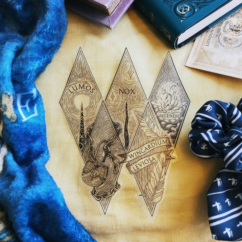 【利波特】第一弹 - 透明胶质咒语贴纸五件套装 - 贴纸 - 塑料 透明