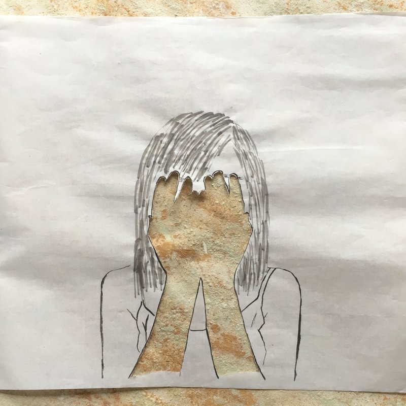 自画像 沙石水墨 - 墙贴/壁贴 - 纸 橘色