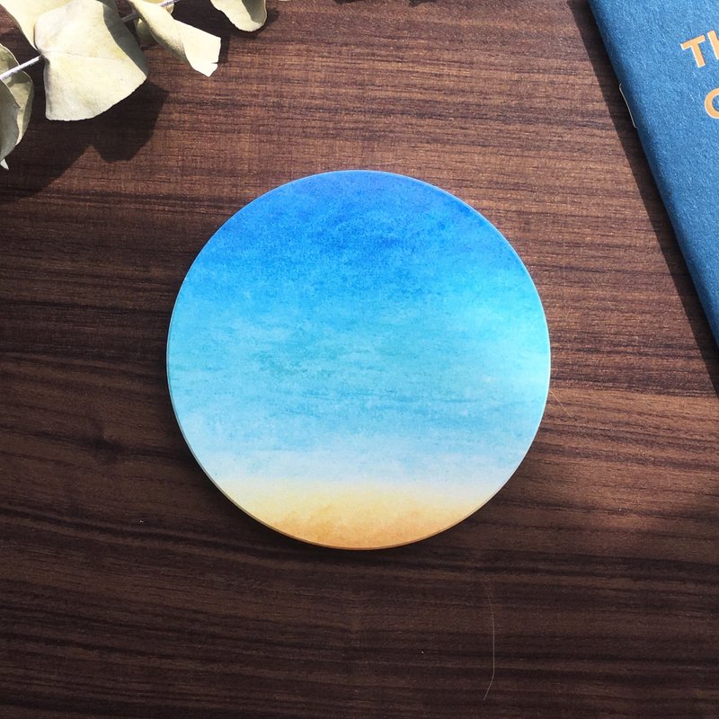 浪沿-陶瓷吸水杯垫 - 杯垫 - 陶 蓝色