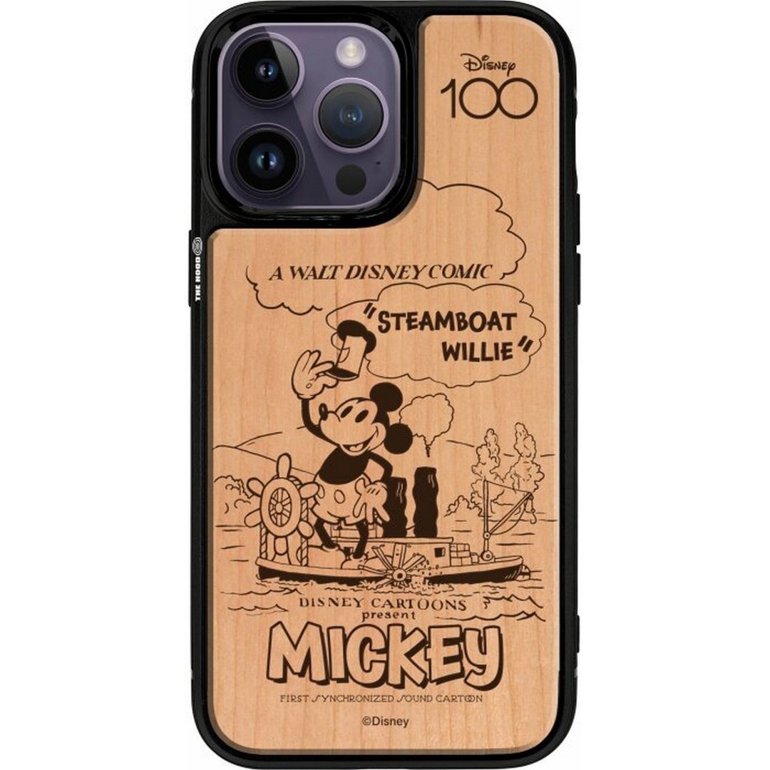 迪士尼100周年米奇老鼠iPhone 15 Pro天然木保护殻case magsafe - 手机壳/手机套 - 木头 多色