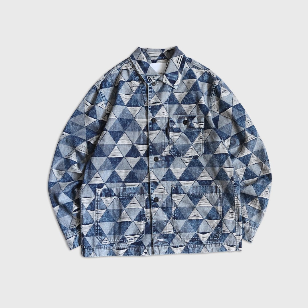 DYCTEAM - Triangular Jacquard jacket (blue) - 男装外套 - 其他材质 蓝色