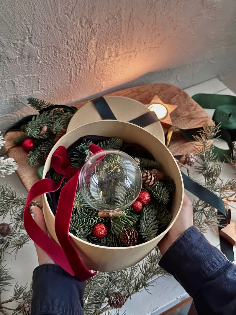 Christmas Wreath x engraved Glass Bauble 圣诞礼盒套装 - 摆饰 - 玻璃 