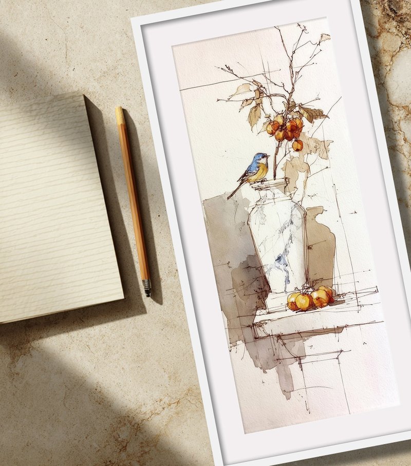 水彩画-附画框 | 入厝礼| 挂画| 民宿布置|  室内设计| 海报 - 海报/装饰画/版画 - 木头 多色