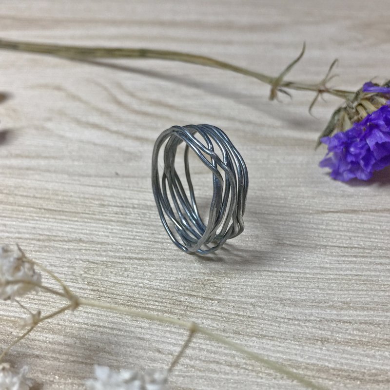 囝仔银 - Gin à In Silver. /混乱戒指-银 / 999手工银饰 - 戒指 - 其他金属 透明