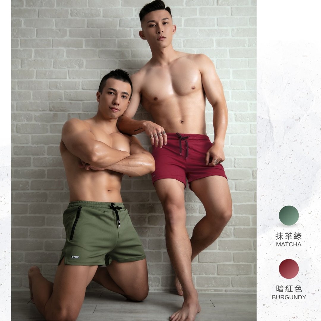 AttentionWear男性机能运动短裤 Be Proud【抹茶绿】│ATTENTION - 中性裤装 - 聚酯纤维 绿色