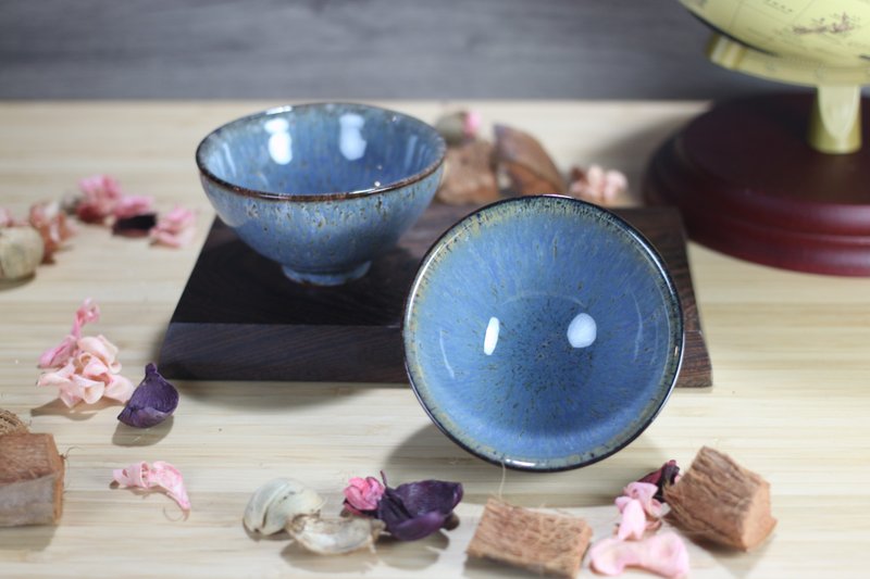 【送礼好物】120ml 天目对杯 日式茶碗 茶杯 酒杯 莺歌叶敏祥作 - 茶具/茶杯 - 瓷 