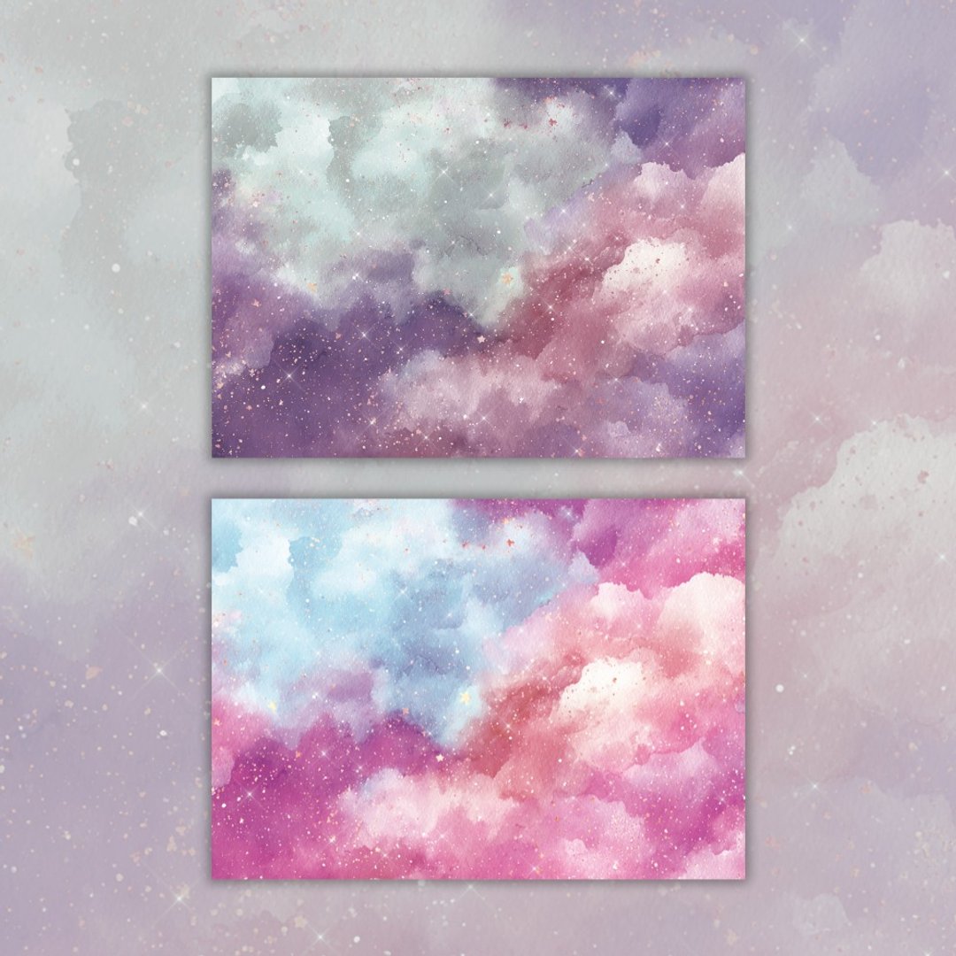 A4. Summer Magic. Cotton Candy - 卡片/明信片 - 纸 咖啡色