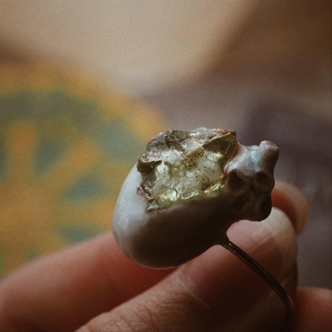 人鱼的泪与心脏 戒指 - 戒指 - 粘土 