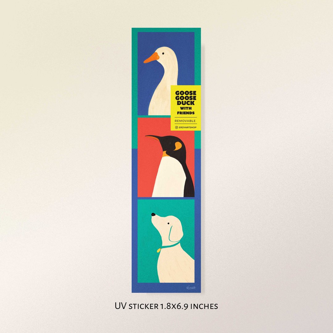 Sticker | GOOSE GOOSE DUCK w FRIENDS - 贴纸 - 纸 黑色