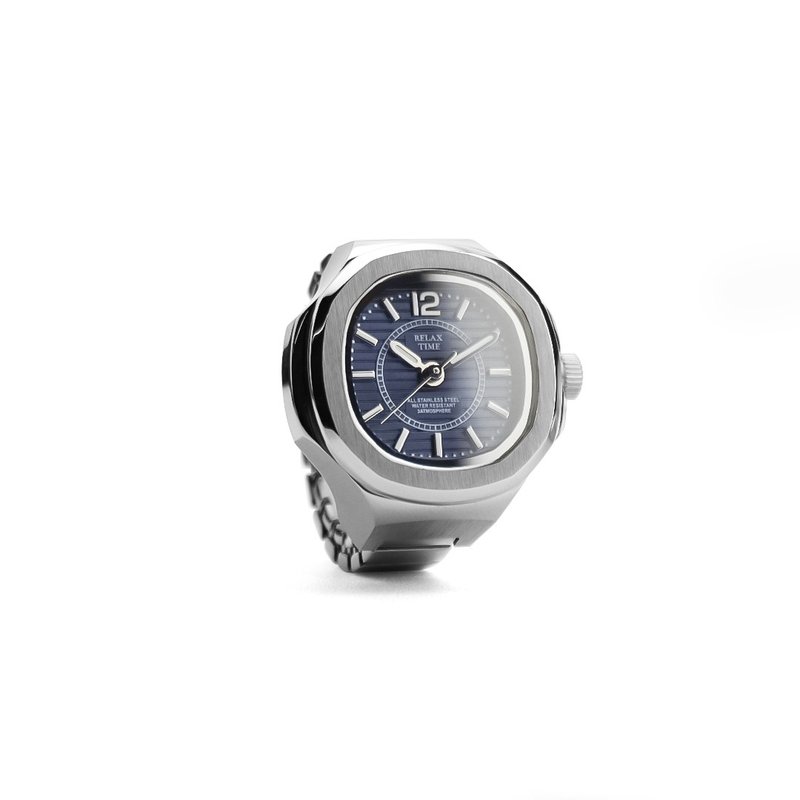 此为预购商品-RELAX TIME  方形戒指表-深蓝方形 (RT-P-01) - 戒指 - 不锈钢 蓝色