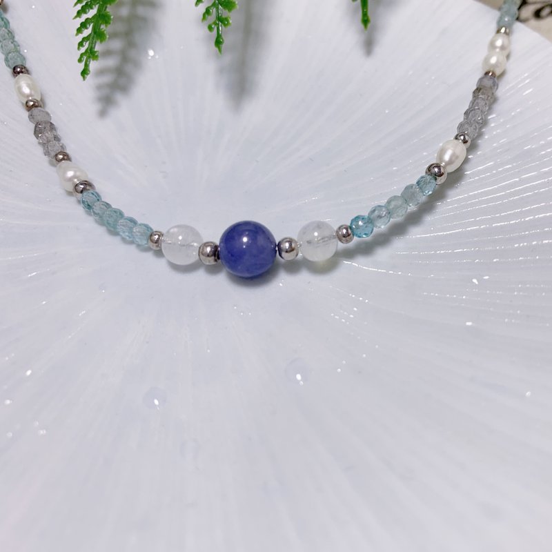 MH纯银天然石_喜鹊_丹泉石 - 手链/手环 - 半宝石 蓝色