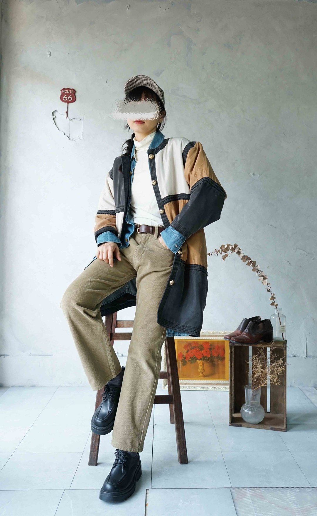 寻宝古着-Levis505 W29L32卡其棕细灯芯绒直筒长裤 - 女装长裤 - 棉 卡其色