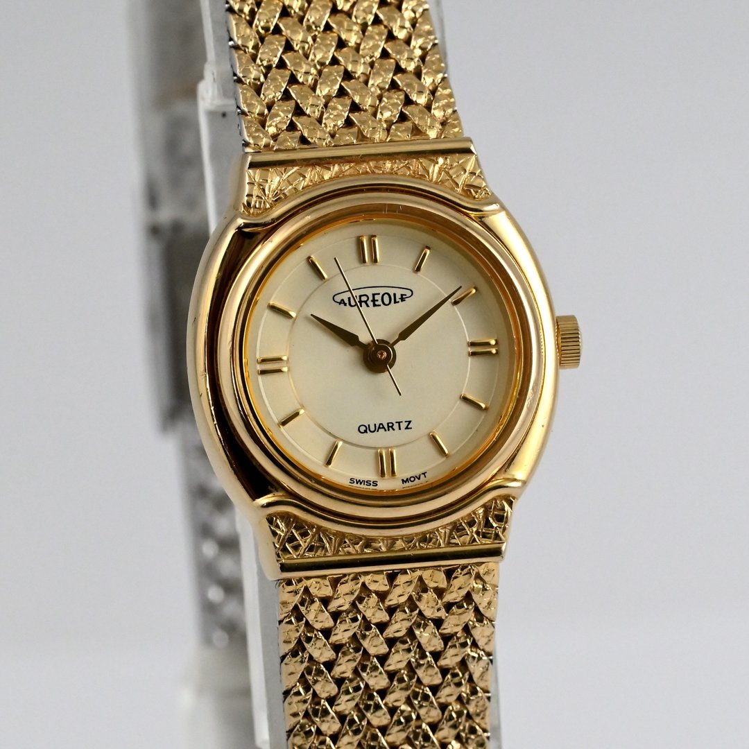 AUREOLE 女仕腕表 20mm 直径 金色 石英表 SW-330L 瑞士机芯 手表 古董表 日本直送 - 女表 - 不锈钢 金色