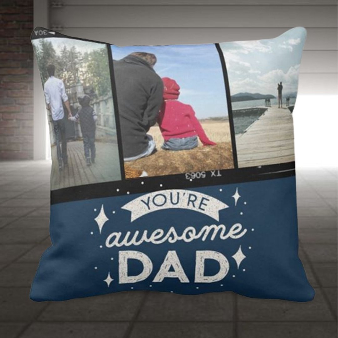 照片定制抱枕-Best Dad Cusion - 枕头/抱枕 - 聚酯纤维 蓝色
