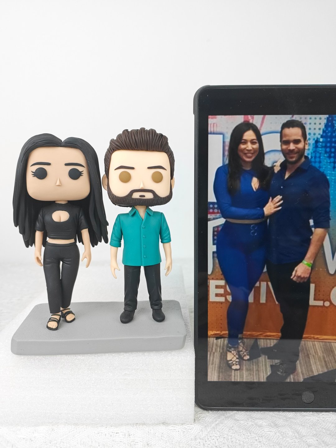 纯手工定制美国Funko Pop 自画像公仔情侣父母夫妻结婚周年礼物 - 玩偶/公仔 - 粘土 多色