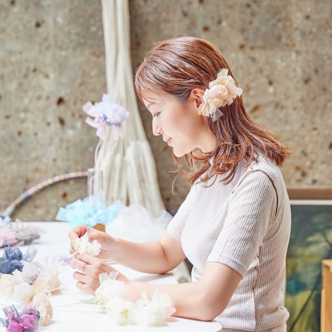 mini | party | champagne | blooming barrette / hair clip - 发饰 - 聚酯纤维 金色