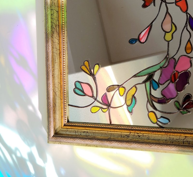 Antique style interior mirror  Tinker Bell - 彩妆刷具/镜子/梳子 - 玻璃 多色