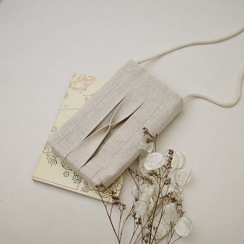 立体打褶 随身小包 / 手机包 / 斜背 侧背 / 帆布包 / 棉麻原色 - 侧背包/斜挎包 - 棉．麻 卡其色