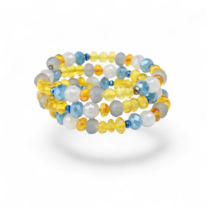 多彩琥珀手链  配玻璃珠  生日礼物之选 VV34 - 手链/手环 - 宝石 多色