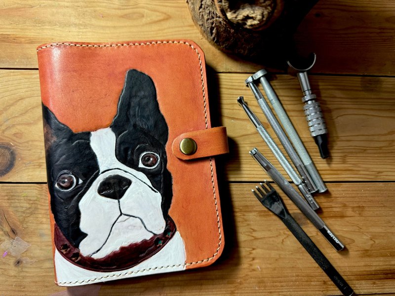 手工制作皮革书套 斗牛犬 - 皮件 - 真皮 