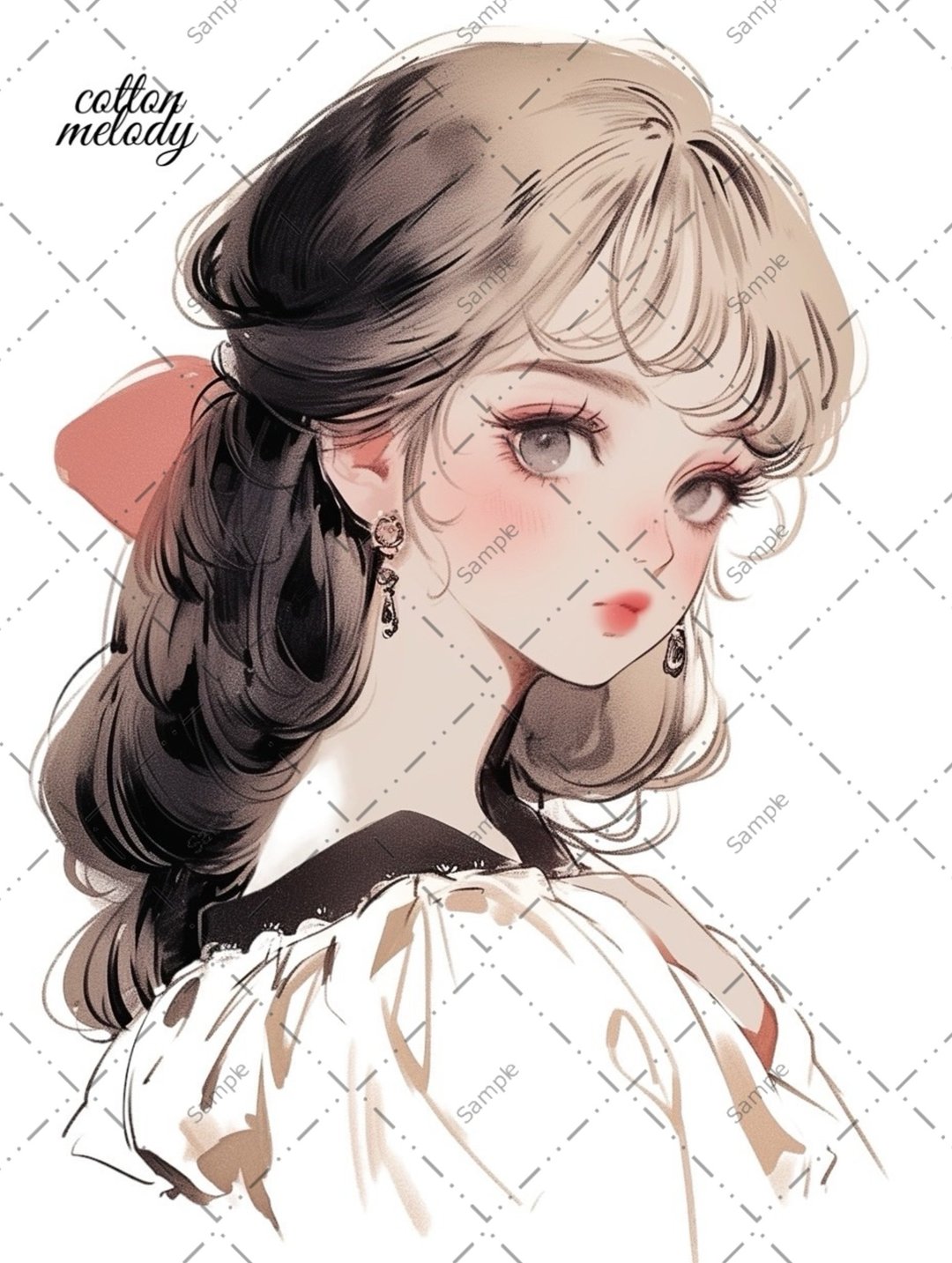 original sticker no.1195 人物贴纸 原创贴纸 人物贴纸 女孩贴纸 原创人物贴纸 - 贴纸 - 纸 