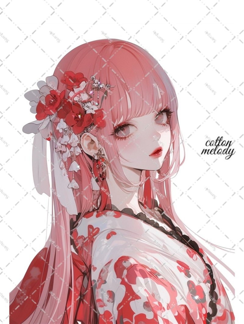 original sticker no.6419 人物贴纸 原创贴纸 人物贴纸 女孩贴纸 原创人物贴纸 - 贴纸 - 纸 