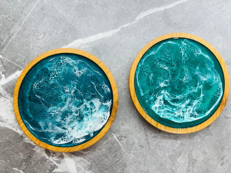 竹木海浪杯垫摆饰 2 个一组特价 - 杯垫 - 木头 蓝色