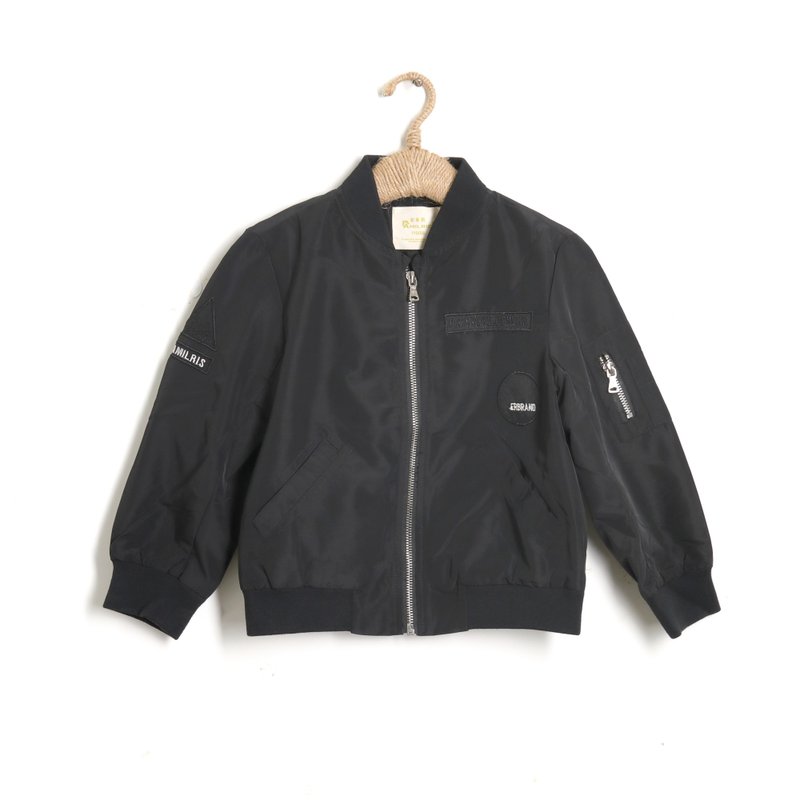 BIR童装 | 时尚刺绣外套 - 童装外套 - 棉．麻 黑色