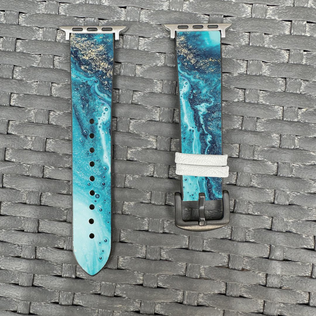 海洋蓝金色玛瑙 Apple Watch 潮流硅胶表带 - hw310 - 表带 - 硅胶 多色