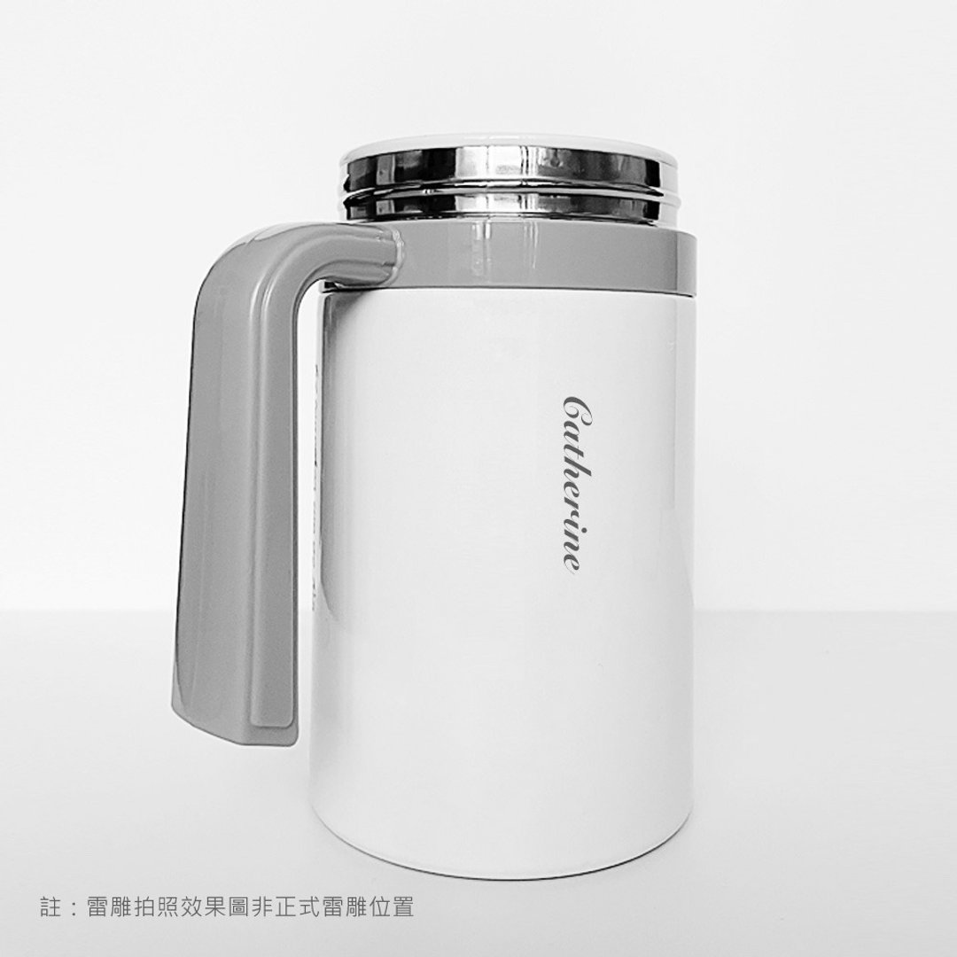 【雷刻定制】SMF 骨瓷保温杯握把款喝护杯 475ml B61475 - 保温瓶/保温杯 - 瓷 白色