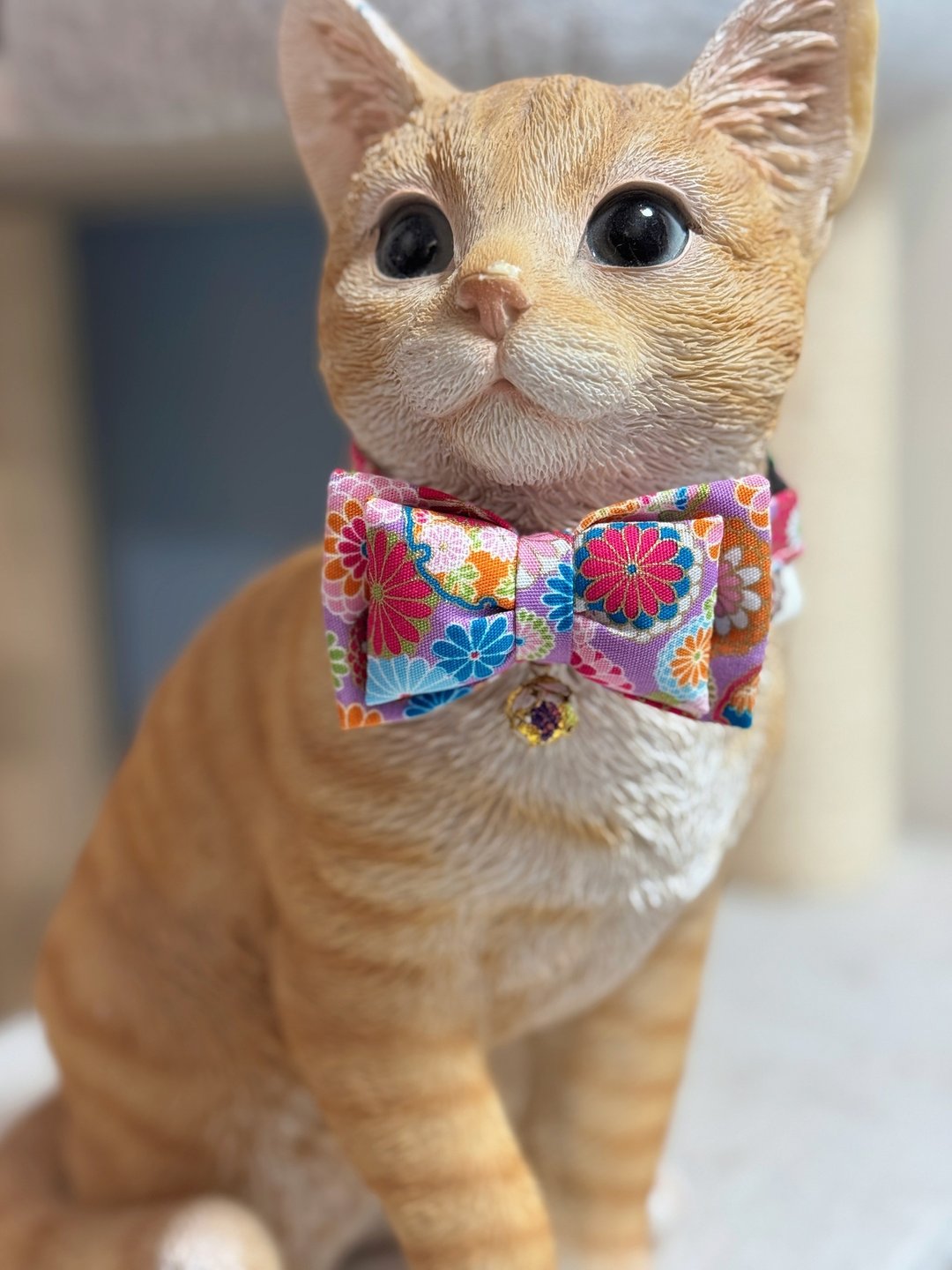 日本菊花图蝴蝶结款 猫狗项圈 - 项圈/牵绳 - 棉 紫色
